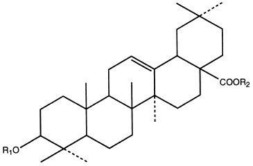 struktura esterů kyseliny oleanolové