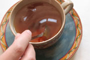 preparación de la imagen de té de ginseng Panax